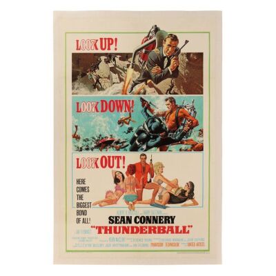 Lot # 76. US One-Sheet, 1965; 27" x 41"; Fine-; Linen-Backed ### JAMES BOND: THUNDERBALL (1965)