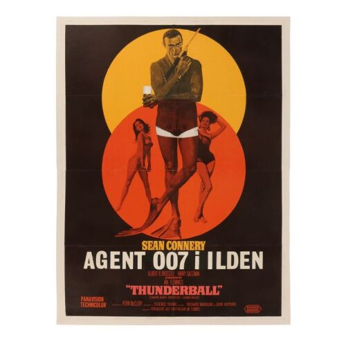 Lot # 79. Danish Poster, 1965; 24.75" x 33"; Fine-; Linen-Backed ### JAMES BOND: THUNDERBALL (1965)