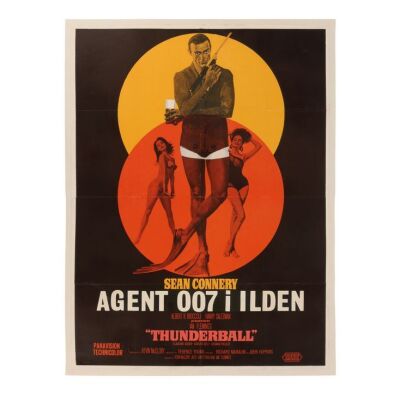 Lot # 79. Danish Poster, 1965; 24.75" x 33"; Fine-; Linen-Backed ### JAMES BOND: THUNDERBALL (1965)