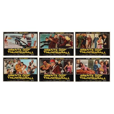 Lot # 82. Set of Six Italian Photobustas, R-1970s; 26" x 18"; Fine; Linen-Backed ### JAMES BOND: THUNDERBALL (1965)