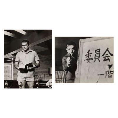 Lot # 83. Pair of Sean Connery Production Stills, 1965-1967; 10" x 8"; Fine- to Very Fine; Flat ### JAMES BOND: THUNDERBALL (1965) / YOU ONLY LIVE TWICE (1967)