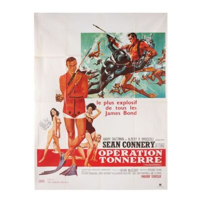 Lot # 84. Martine Beswick-Autographed French Grande, R-1980s; 47" x 63"; Very Fine+; Folded ### JAMES BOND: THUNDERBALL (1965)
