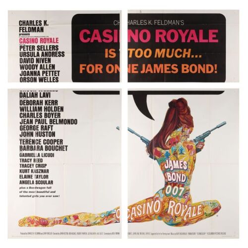 Lot # 89. US Six Sheet, 1967; 80" x 79" (approx.); Very Fine-; Folded ### JAMES BOND: CASINO ROYALE (1967)