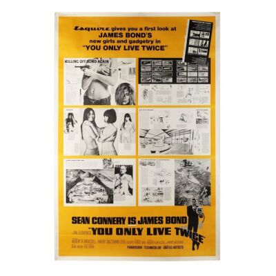 Lot # 93. US Esquire 40 x 60, 1967; 40" x 60"; Very Fine; Rolled ### JAMES BOND: YOU ONLY LIVE TWICE (1967)