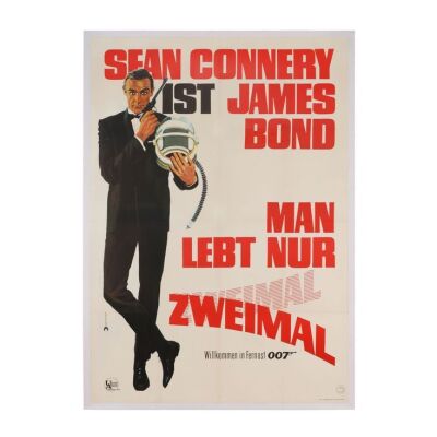 Lot # 94. German A0, 1967; 32.5" x 47"; Very Good; Linen-Backed ### JAMES BOND: YOU ONLY LIVE TWICE (1967)