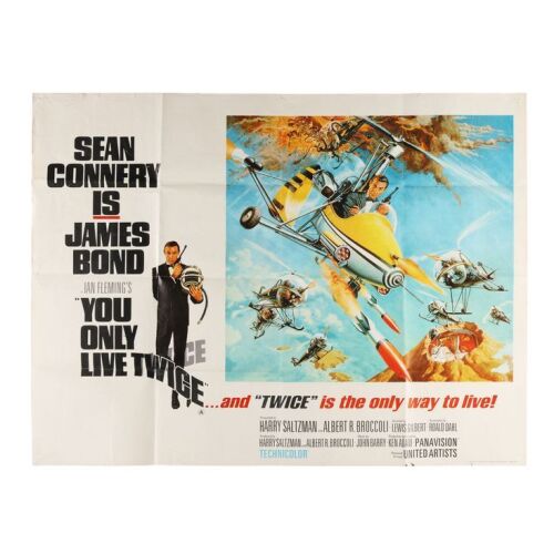 Lot # 95. British Quad (Style B), 1967; 40" x 30"; Fine-; Folded ### JAMES BOND: YOU ONLY LIVE TWICE (1967)