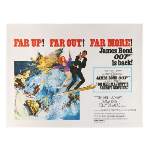 Lot # 121. British Quad, 1969; 40" x 30"; Fine-; Linen-Backed ### JAMES BOND: ON HER MAJESTY'S SECRET SERVICE (1969)