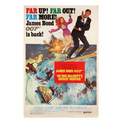 Lot # 128. US 40 x 60, 1969; 40" x 60"; Fine+; Rolled ### JAMES BOND: ON HER MAJESTY'S SECRET SERVICE (1969)
