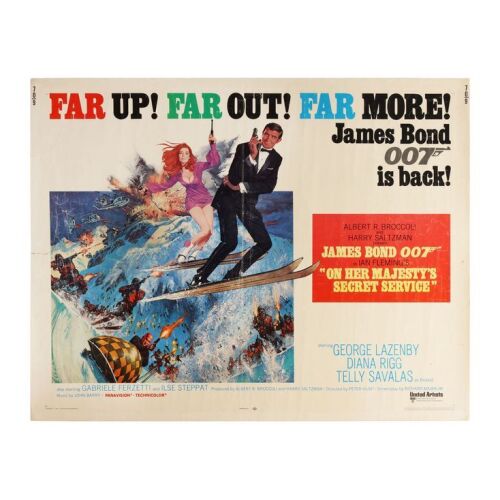 Lot # 130. US Half-Sheet, 1969; 28" x 22"; Very Good+; Folded ### JAMES BOND: ON HER MAJESTY'S SECRET SERVICE (1969)