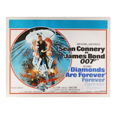 Lot # 139. British Quad; 40" x 30"; Good+; Linen-Backed ### JAMES BOND: DIAMONDS ARE FOREVER (1971)