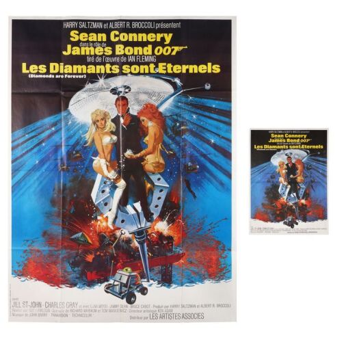 Lot # 146. French Grande and Petite, R-1970s-1980s; 47" x 63" (largest); Very Good+ to Very Fine; Folded ### JAMES BOND: DIAMONDS ARE FOREVER (1971)