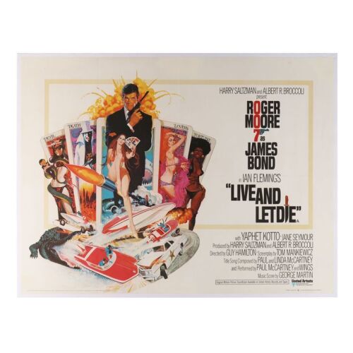 Lot # 161. British Quad, 1973; 40" x 30"; Very Fine+; Linen-Backed ### JAMES BOND: LIVE AND LET DIE (1973)