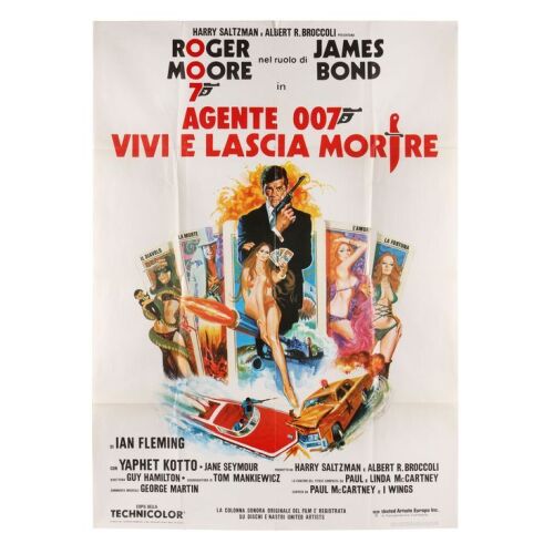 Lot # 166. Italian Two-Fogli, 1973; 39" x 55"; Very Fine; Folded ### JAMES BOND: LIVE AND LET DIE (1973)