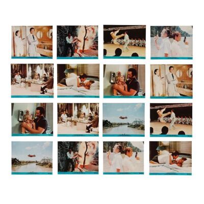 Lot # 180. Two Sets of Eight US Mini Lobby Cards, 1974; 10" x 8"; Very FIne+; Flat ### JAMES BOND: THE MAN WITH THE GOLDEN GUN (1974)