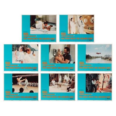 Lot # 181. Christopher Lee-Autographed Set of Eight US Lobby Cards (West Hemi), 1974; 14" x 11"; Near Mint; Flat ### JAMES BOND: THE MAN WITH THE GOLDEN GUN (1974)