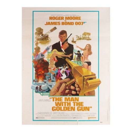 Lot # 182. US 30 x 40, 1974; 30" x 40"; Fine-; Rolled ### JAMES BOND: THE MAN WITH THE GOLDEN GUN (1974)