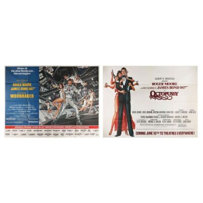 Lot # 212. Two US Subways, 1979 and 1983; 60" x 45"; Very Fine to Near Mint-; Folded ### JAMES BOND: MOONRAKER (1979) / OCTOPUSSY (1983)