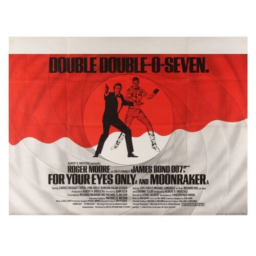 Lot # 225. British Double-Bill Quad, R-1982; 40" x 30"; Very Fine-; Folded ### JAMES BOND: FOR YOUR EYES ONLY (1981) / MOONRAKER (1979)