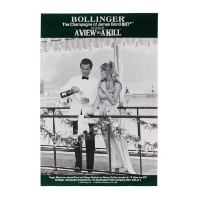 Lot # 248. US Bollinger Tie-In Poster, 1985; 24" x 36"; Near Mint-; Rolled ### JAMES BOND: A VIEW TO A KILL (1985)