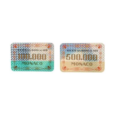 Lot # 279. 100,000 and 500,000 Monaco Casino Chips ### JAMES BOND: GOLDENEYE (1995)