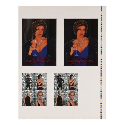 Lot # 291. Uncut Sheet of Inkworks Teri Hatcher Embossed Foil Puzzle and Women of Bond Trading Cards, 1997 ### JAMES BOND: TOMORROW NEVER DIES (1997)