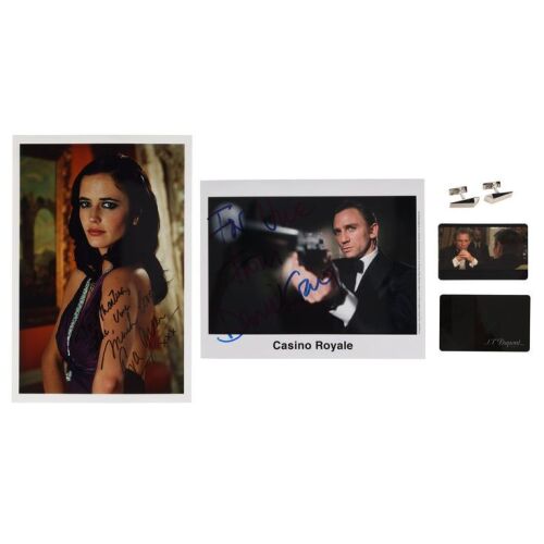 Lot # 339. Daniel Craig-Autographed and Eva Green-Autographed Photos with S.T. Dupont Reproduction Cufflinks ### JAMES BOND: CASINO ROYALE (2006)