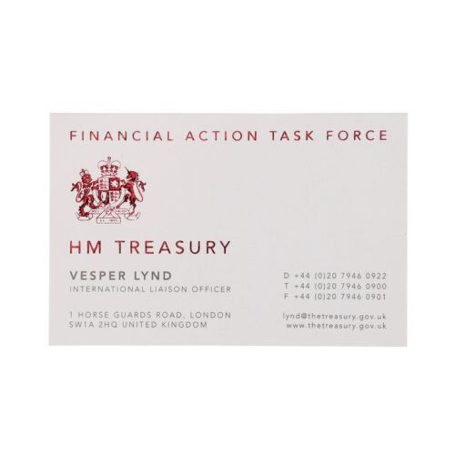 Lot # 341. Vesper Lynd's (Eva Green) Business Card ### JAMES BOND: CASINO ROYALE (2006)