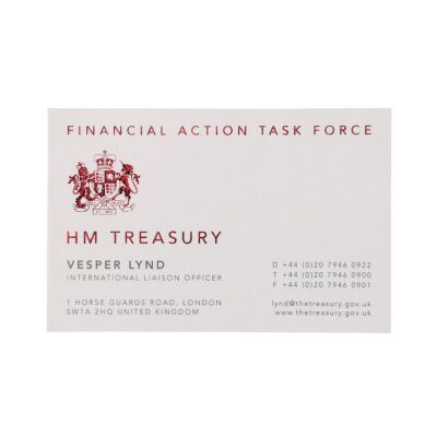 Lot # 341. Vesper Lynd's (Eva Green) Business Card ### JAMES BOND: CASINO ROYALE (2006)
