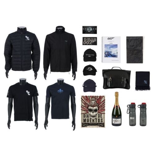 Lot # 378. Daniel Craig-Autographed Champagne Bottle, Sam Mendes-Autographed Poster and Collection of Crew Gifts and Ephemera ### JAMES BOND: VARIOUS PRODUCTIONS
