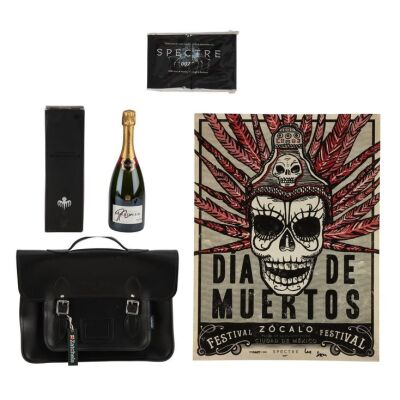 Lot # 379. Daniel Craig-Autographed Champagne Bottle, Sam Mendes-Autographed Poster and Satchel Crew Gifts ### JAMES BOND: SPECTRE (2015)