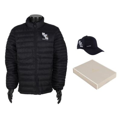 Lot # 386. Sealed N. Peal Scarf, Logo-Embroidered Puffer Jacket and Baseball Cap Crew Gifts ### JAMES BOND: NO TIME TO DIE (2021)