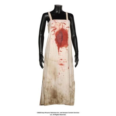 Lot # 101. Nynaeve al'Meara's Screen-Matched Bloodied Arches Dress, and Clean Arches Dress ### WHEEL OF TIME, THE (T.V. SERIES, 2021-2023)