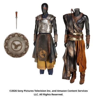 Lot # 174. Uno Nomesta and Shivan the Hunter's Hero of the Horn Costumes ### WHEEL OF TIME, THE (T.V. SERIES, 2021-2023)