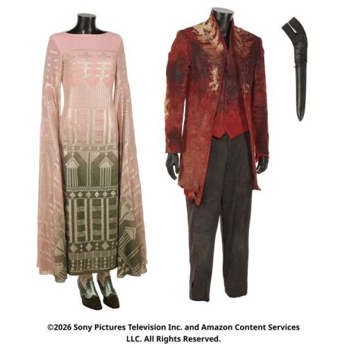 Lot # 229. Egwene al'Vere and Rand al'Thor's Flashforward Costumes ### WHEEL OF TIME, THE (T.V. SERIES, 2021-2023)