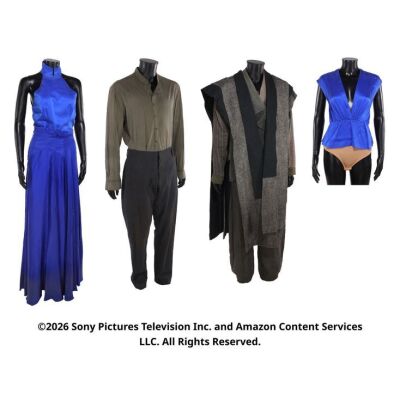 Lot # 271. Lan Mandragoran and Rand al'Thor's Tar Valon Costumes and Moiraine Damodred's Finale Costume ### WHEEL OF TIME, THE (T.V. SERIES, 2021-2023)