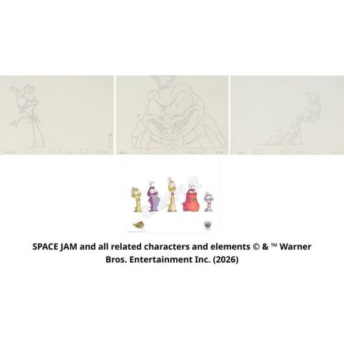 Lot #5: Are We There Yet?, the Nerdlucks, A Set of 3 Original Production Clean Up Drawings, with "Nerdlucks Color" Fine Art Giclee, Sc. 24/24 ### SPACE JAM (1996)
