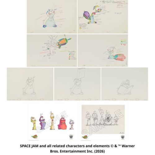 Lot #9: How To Capture Cartoon Characters, the Nerdlucks, A Set of 4 Original Color Model Artworks and 3 Original Production Clean Up Drawings, with "Nerdlucks Color" and "Nerdlucks Pencil" Fine Art Giclees, Sc. 33/17 ### SPACE JAM (1996)