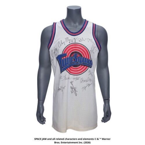 Lot #16: Tune Squad Production Jersey Signed by 12 Professional Basketball Players ### SPACE JAM (1996)