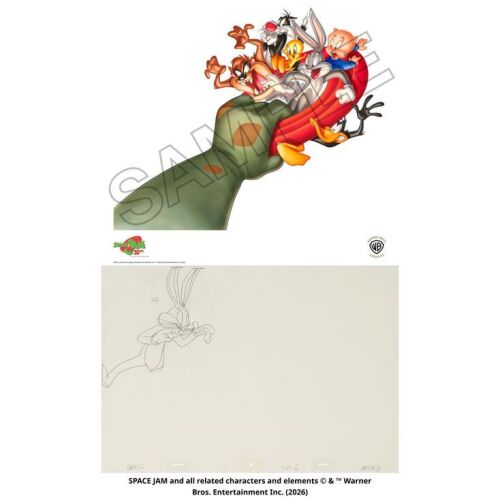 Lot #150: 30th Anniversary Fine Art Giclee Print, With Original Production Drawing, "Whoa, Take A Deep Breath, Sly!", Bugs Bunny, Sc. 34/6 ### SPACE JAM (1996)