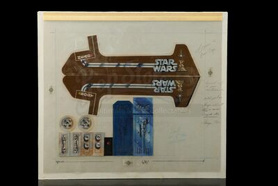 Lot # 131 - Radio Controlled R2-D2: Hand-Painted Remote Control Sticker Final Artwork