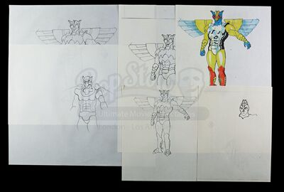 Lot # 526 - Hand-Drawn Silverhawks Flashback Drawings
