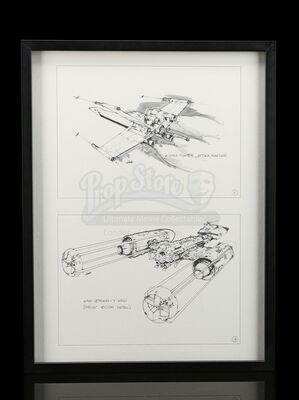 Lot # 669 - Framed Joe Johnston X-Wing And Y-Wing Supersnipe Print