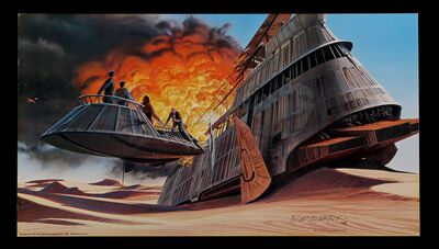 Lot # 680 - Oversize Ralph McQuarrie Signed ROTJ Illustration