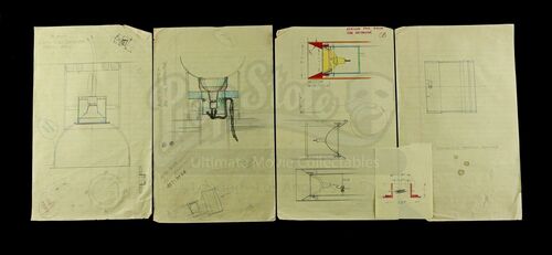 Lot # 721 - Hand-Drawn Charlie Bailey Star Destroyer Engine Drawings